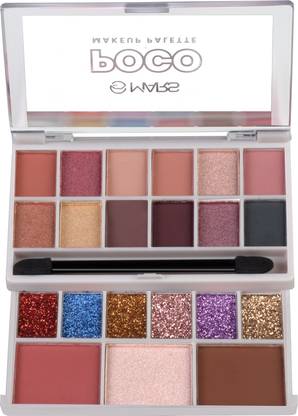 MARS 18 Shade Eyeshadow With Highlighter Blusher and Compact