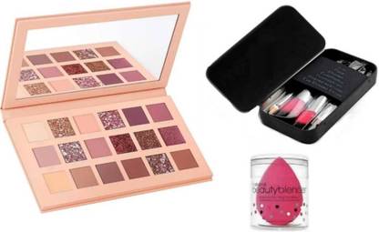 FRIPPE 18 Nude Color Pack Of 7 Black Hello kitty Brushes 2 Me Now Beauty Blender Puff