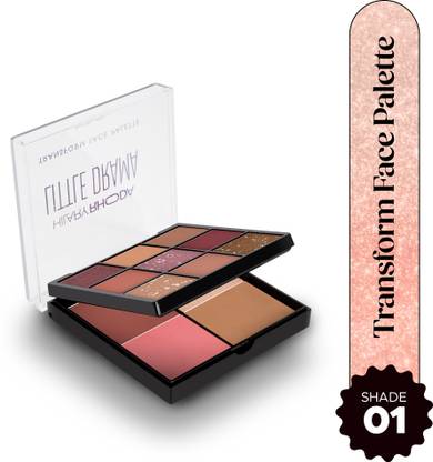 Hilary Rhoda Transform Face Palette|Highly Pigmented |Matte & Shimmer Finish |18g (Soft Glam)