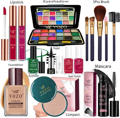 VOZO Makeup Kit Sets One-stop Beauty Package for Beginners and Professionals ST-371  (15 Items in the set)