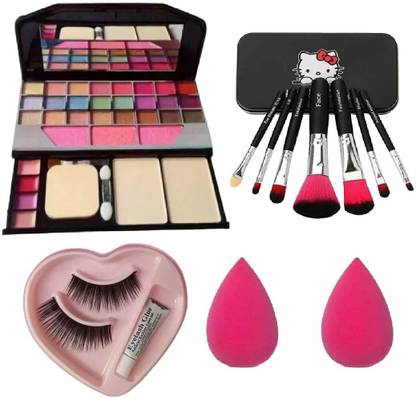 NITAJ Tya 6155 Makeup Kit, Brush Set,Long Eyelashes,Soft Sponge Blender