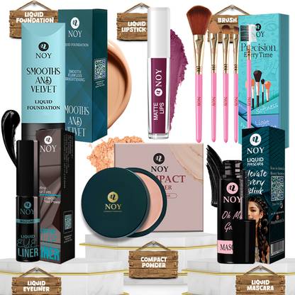 NOY Full Makeup Combo Set With Full Face Coverage Lipstick & Long-Lasting Foundation