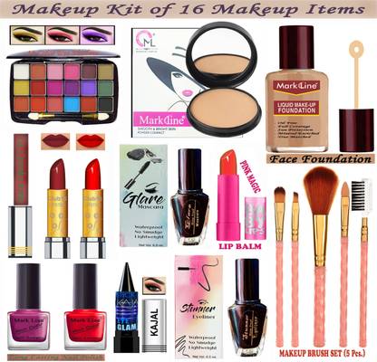 M L Markline Insta Beauty Makeup Kit of 16 Makeup Items AK06