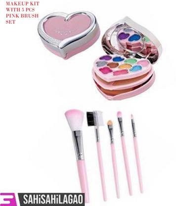 FITBYTE MINI MAKEUP KIT WITH 5 PCS MAKEUP BRUSH SET