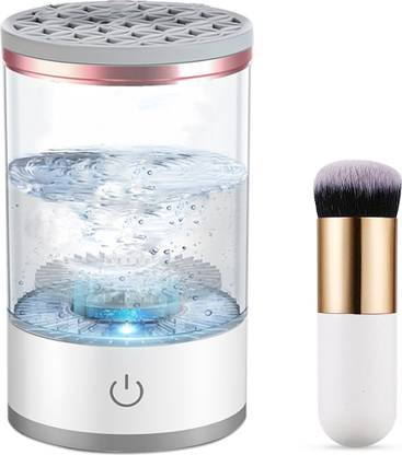 Gleva Automatic Makeup Brush Cleanser + Angled Top Kabuki Brush Makeup Brush Cleaner