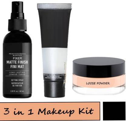 HUDA CRUSH BEAUTY Makeup kit of Loose Powder , Makeup Fixer and Waterproof Matte Primer