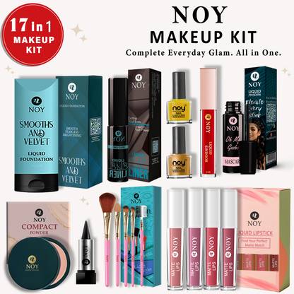 NOY Makeup Kit For Women Girls Complete Cosmetic Set With Brushes Daily Party Use  (Pack of 17)