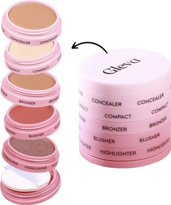 Gleva 5-in-1 Makeup Stack, Smooth & Blendable, Travel-Friendly Makeup Kit (Fair)