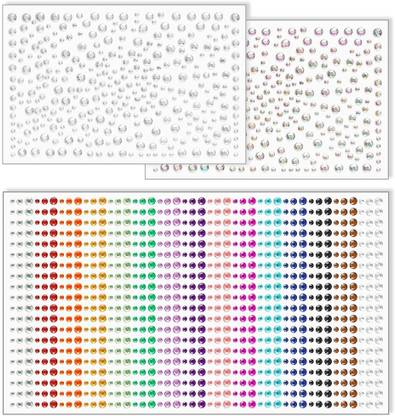 maycreate Face Gem Rhinestones Sticker Kits, 3/4/5/6 mm Self Adhesive Forehead,face,eye,nails,makeup, DIY crafts Multicolor Bindis