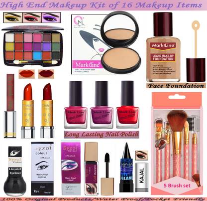 M L Markline Perfect Glow Makeup Kit of 16 Makeup Items AM06