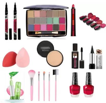 lately eyeshadow with eyliner mascara kajal lipstick compact nail polish & makeup brush