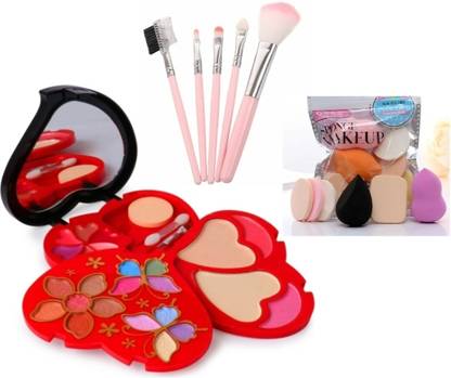 Ashyra Professional Red Makeup Kit with 6in1 Makeup Sponge with 5pc Makeup brushes