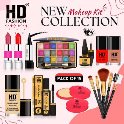 HD Fashion Magical 15Pcs. Xclusive Instant Glow All In One Waterproof Makeup Kit HCA1840