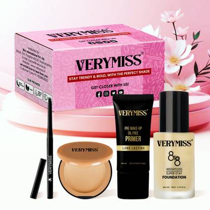 VERYMISS Perfect Daily Wear Makeup Combo I Pack of 4 I Long Lasting I Lightweight