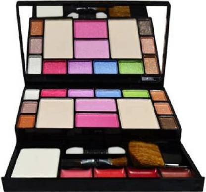 Lenon Makeup Kit - 10 Eye Shadows Palette 4 Lip Colour 2 Compact Powders
