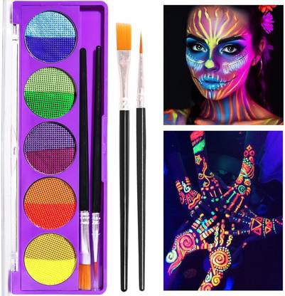 KA CAYLA HANDAIYAN 10 Colors Water Activated Face and Body Paint Kit I Glow in the Dark