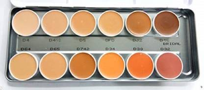 KRYOLAN DERMA COLOR 12 in 1 Camouflage Cream Foundation Palette (Bridal)Foundation Concealer