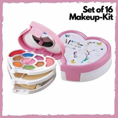 NYN Makeup Kit - Eye-Shadows, Lip Colors, Blushes, Sponges, Brushes & Blender(80344)