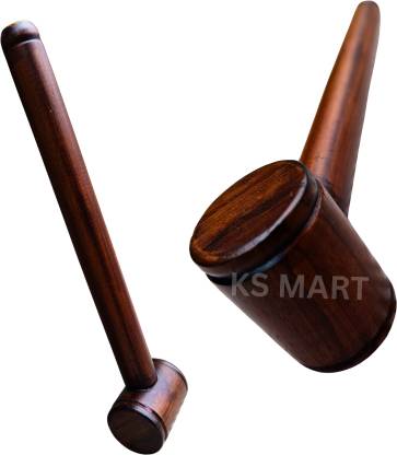 Ksmart Wooden Hammer for Cricket Bat | Bat Knocking & Wicket Use | Durable Wooden Bat Mallet