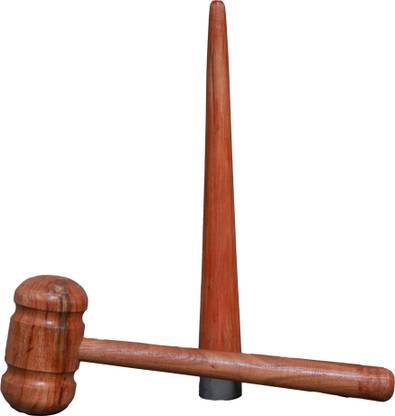 BST Cricket Bat Double Sided Knocking Hammer with Cricket Bat Handle Cone Wooden Wooden Bat Mallet