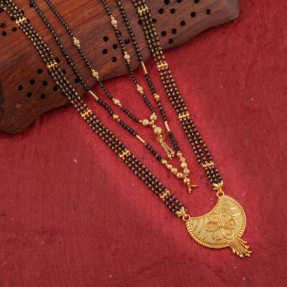 Brado Jewellery Combo of 3 Traditional 30 inch and 18 inch Mangalsutra for Women Brass Mangalsutra