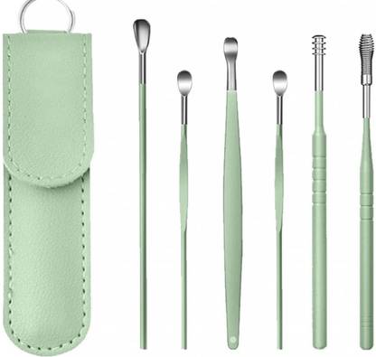 Koccido Resuable Ear Cleaner Tool Set with Storage Leather Pouch