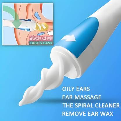 qeotoh Soft Spiral Ear Wax Cleaner Tool with 16 Replaceable Heads for Adults Kids