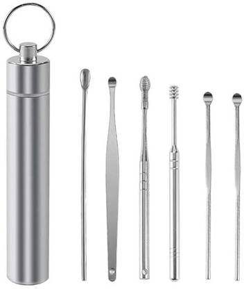 Taxila Premium 6 in 1 Ear Wax Remover Stainless Steel Tool kit With Storage Tube Electric Ear Cleaner