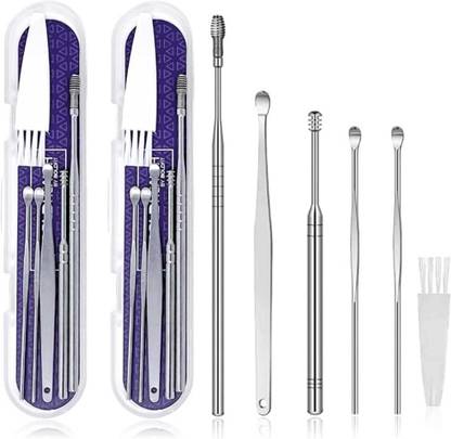 mkldsrh Ear curettage earwax removal earwax cleaner swab spiral earpick pack of 2 earwax