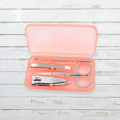 DeoDap Mini Nail Clipper Set Beauty Tool Multifunctional With Plastic Storage Case 4Pc