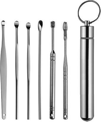 Taxila 6 Pcs Ear Wax Remover Stainless Steel Tool kit with Ear Pick Ear Wax Collector Electric Ear Cleaner