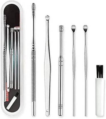 Lenon Beauty 6 Pcs Ear Pick Earwax Removal Kit, BetyBedy Ear Cleansing Tool Set, Ear Curette Ear Wax Remover Tool with Cleaning Brush and Storage Box, Sliver