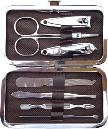 Yuvami’s Professional 7in1 Stainless Steel Manicure Pedicure Kit with Leather Case Holder  (100 g, Set of 7)