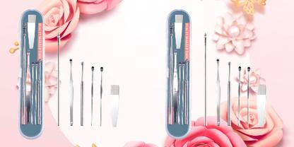 BZILO TWO PIECES Stainless Steel Ear Wax Remover Tool Kit with Box Wax Removal K_33