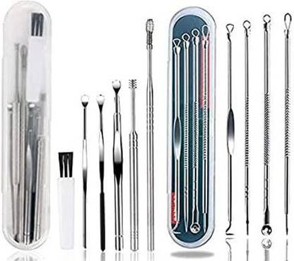 UNNTEESH 6 Pack Ear Wax Removal Tool Kit with 4 Blackhead Needle (100 g, Set of 10)