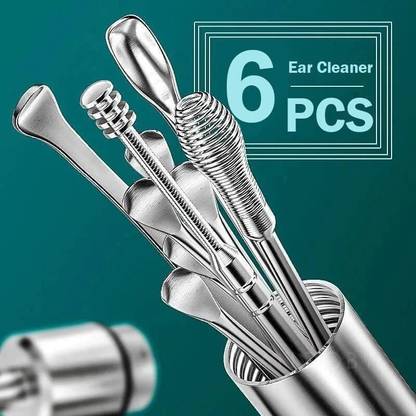SCABIOSA 6 Pcs Ear Wax Cleaner, Ear Pick Earwax Removal Kit, Ear Cleansing Tool Set