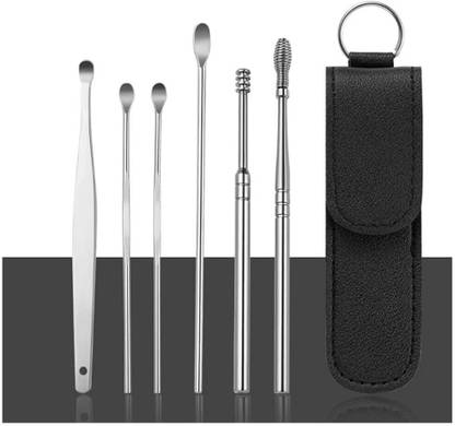 SCABIOSA New Ear Wax Cleaner Resuable Ear Cleaner Tool Set with Storage Leather Pouch