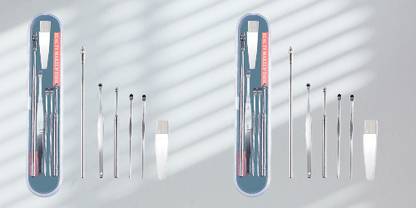BZILO TWO PIECES Stainless Steel Ear Wax Remover Tool Kit with Box Wax Removal K_2