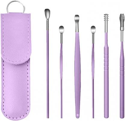 SCABIOSA New 6-in-1 Ear Wax Cleaner- Reusable Ear Cleaning Tools Leather Pouch