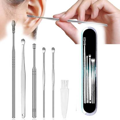Kezona Ear Wax Cleaner, 6 Pcs Ear Wax Remover,Ear Cleaner Tool with Brush