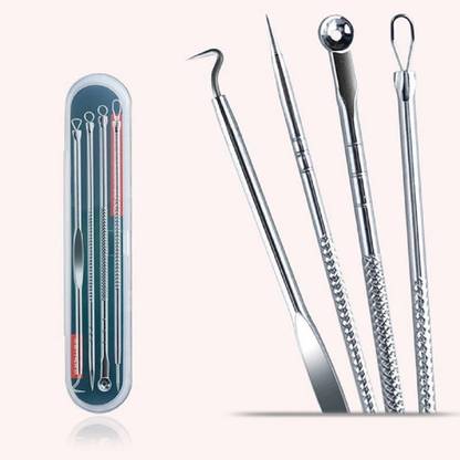 Facejewel 4Pcs Blackhead Pimple Kit for Remove Acne Pimple Extractor, Black Heads Removing