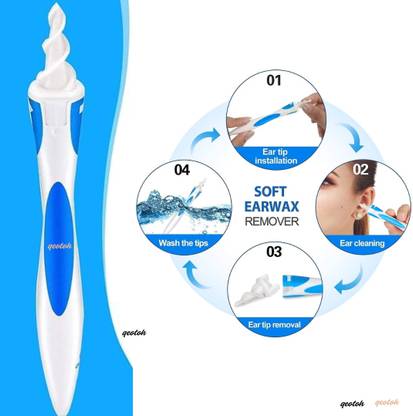 qeotoh Next-Gen Ear Wax Cleaner with 16 Flexible Spiral Heads for Easy Use
