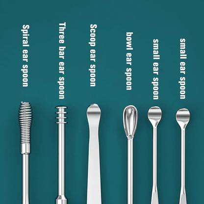 Taxila 6 Pcs Steel Ear Wax Removal Tools Set With Storage Electric Ear Cleaner