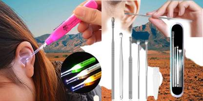 BZILO Ear wax Remover with LED Flashlight Earpick 2 pack + Ear Wax Cleaner Kit M_26