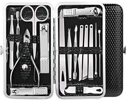 Lusty soul Manicure Pedicure 16 Tools Set Nail Clippers, Leather Case