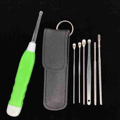 SCABIOSA LED light Ear pick and Ear Wax Cleaner Tool Set Spring Curette Earwax Remover