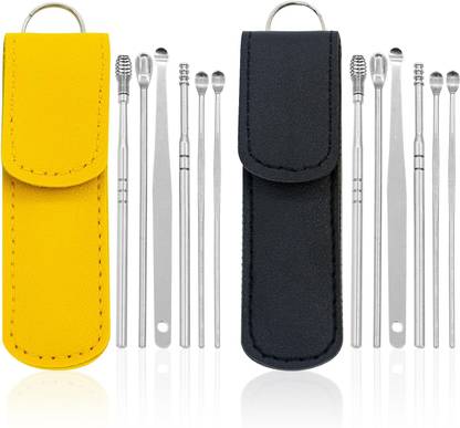 Kinemo Enterprise Ear Wax Cleaner Tool Kit Set of 12 Pieces LEATHER BAG