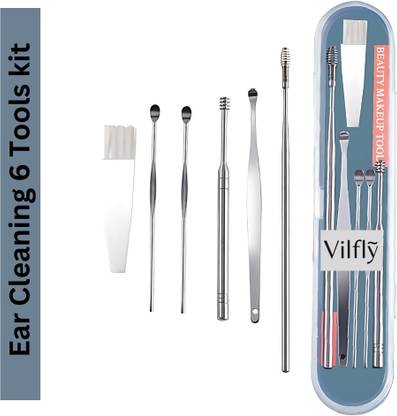 VILFLY Professional Ear Cleaning Tools with Spring Curette Stick & Earwax Remover Set