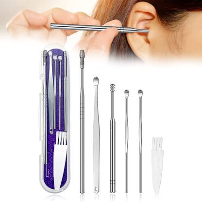 J & F 6 Pcs Ear Cleansing Tool , Ear Wax Removal Set
