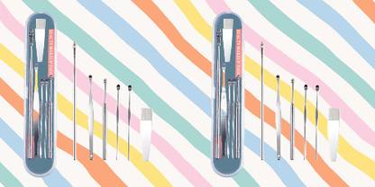 BZILO TWO PIECES Stainless Steel Ear Wax Remover Tool Kit with Box Wax Removal K_18
